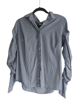 14th And Union Blue Stripe Button-Down Shirt With Flared Sleeves